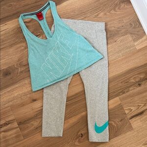 Nike Aqua and Light Gray Activewear Set